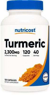 Nutricost Turmeric Curcumin with BioPerine and 95 Curcuminoids, 2300mg, 120 Capsules, Veggie Capsules, 767mg Per Cap, 40 Servings, Gluten Free, Non-GMO