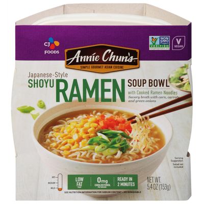 Annie Chun&#39;s Japanese Style Shoyu Ramen Soup Bowl, Non GMO, 5.4 Ounces (Pack Of 6)