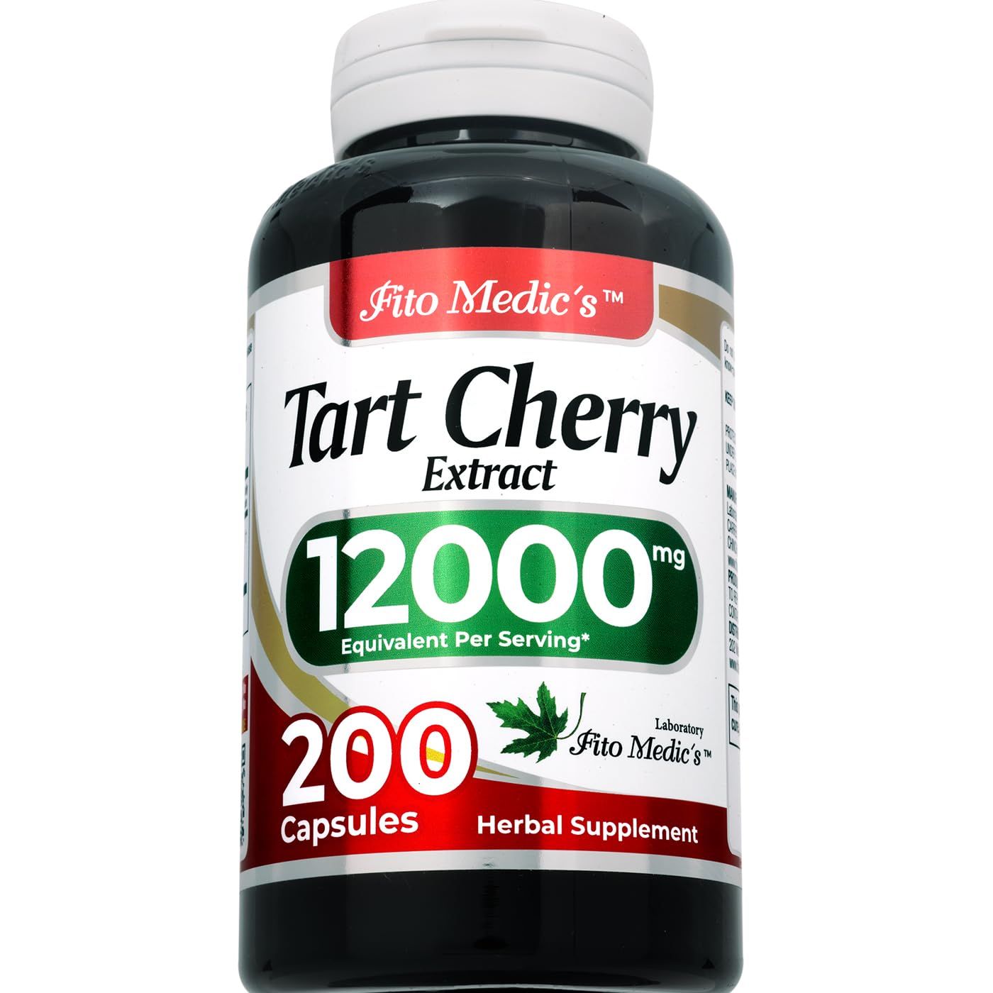 FITO MEDIC&#39;S Lab | Tart Cherry Capsules |200 Capsules |12000 mg| Tart Cherry | Tart Cherry Extract | Cherry| Cherry Extract | Concentrate Extract |Ultra high Absorption.