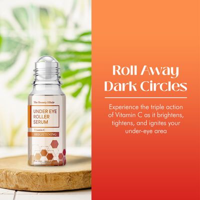 The Beauty Elixir Vitamin C Eye Roller For Puffy Eyes & Dark Circles - Dermatologist Tested, Brightens Under Eyes & Crow's Feet Treatment, Natural Clean Beauty - Korean Skin Care - For All Skin Types