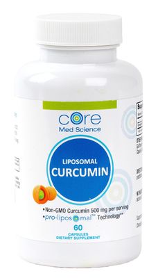 Core Med Science Liposomal Curcumin Capsules, 500mg - Pure Turmeric Extract Supplement - High Absorption Joint &amp; Heart Health Support for Adults - Promotes Cognitive &amp; Brain Health, Non-GMO (60 Count)