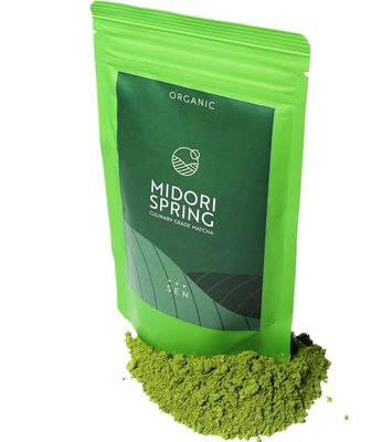 Midori Spring Organic Japanese Matcha Green Tea Powder for Lattes, Cooking and Baking
