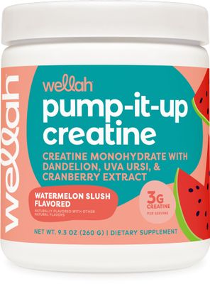 Wellah Pump-It-Up Creatine (50 Servings, Watermelon Slush) - Creatine Monohydrate with Dandelion, Uva Ursi, &amp; Cranberry Extract