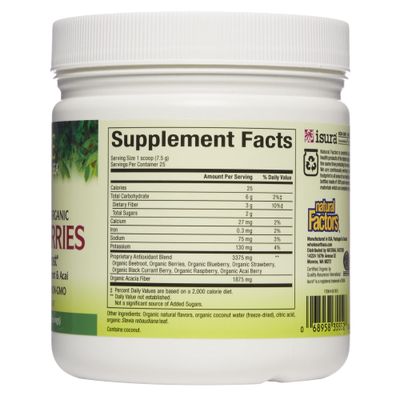 Whole Earth &amp; Sea from Natural Factors, Beets &amp; Berries Antioxidant Boost with Beets, Acai &amp; More, 6.6 oz Powder