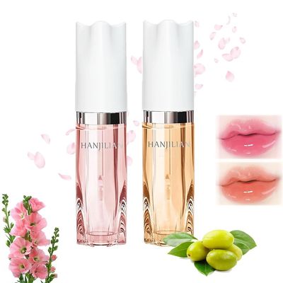 2PCS HANJILIAN Moisturizing Color Changing Lip Balm, Beautyfeb Color Changing Lip Plumping Essence Oil, Non-Sticky Long Lasting Tinted Lip Oil Lip Care, Lip Moisturizer, Improve Lip Lines