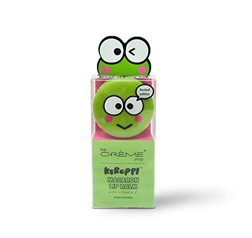 The Crme Shop x Sanrio Hello Kitty Macaron Lip Balm (Keroppi Green Apple A Day) Korean Cute Scented Pocket Portable Soothing Advanced Must-Have on-the-go