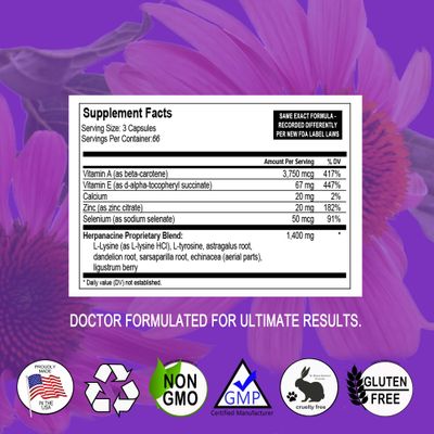 Herpanacine Diamond Natural Skin Care and Immune Support - Vitamins to Help Clear Skin - Complete Skin and Immune System Support from The Inside Out - Made with Natural Ingredients - (200 Count)