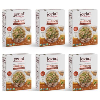 Jovial Einkorn 100 Organic Whole Grain Fusilli - Einkorn Pasta, High Protein, Non-GMO, USDA Certified Organic, Lower Carb, Delicious Pasta Made in Italy - 12 Oz, 6 Pack