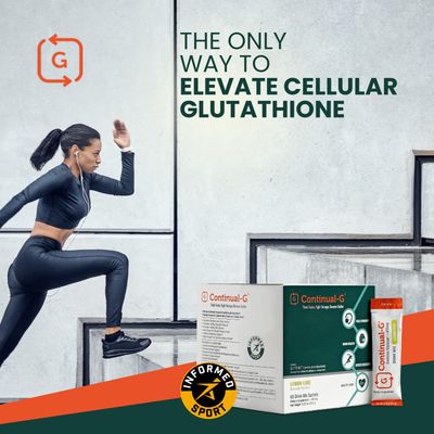 CONTINUAL - G Glyteine415mg Powder | CellularEnhancing Glutathione Supplement | Support Liver Health | 30Day (60 Sachets) LemonLime
