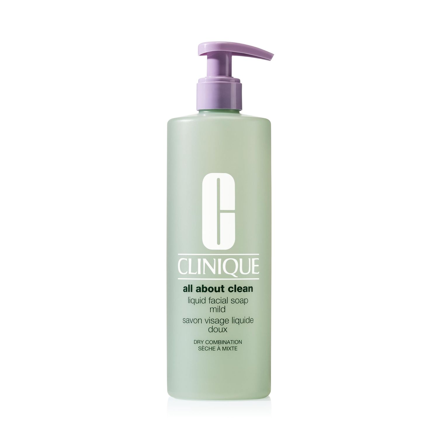 Clinique 3-Step All About Clean Liquid Gentle Facial Cleanser Soap For Dry Combination Skin | Type 2, 13.5 Fl Oz