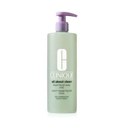 Clinique 3-Step All About Clean Liquid Gentle Facial Cleanser Soap For Dry Combination Skin | Type 2, 13.5 Fl Oz