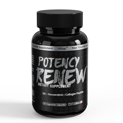 Potency Renew Advanced NAD and stem Cell Booster Supplement, Rhodiola Rosea, Resveratrol, Hyaluronic Acid, Collagen Peptides, NR, Grape Seed and Green Tea Extract