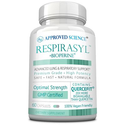 Approved Science Respirasyl - Lung and Respiratory Support - with Quercefit, Vitamins A,C,D, BioPerine - 60 Capsules - Made in The USA