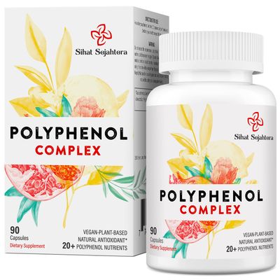 67,500 MG Polyphenols Supplement - Powerful Antioxidants &amp; Polyphenol for Age Defense, Polyphenol Superfood, Quercetin, Resveratrol, Green Tea, Plant-Based &amp; Energy, Immune Support, 90 Capsules