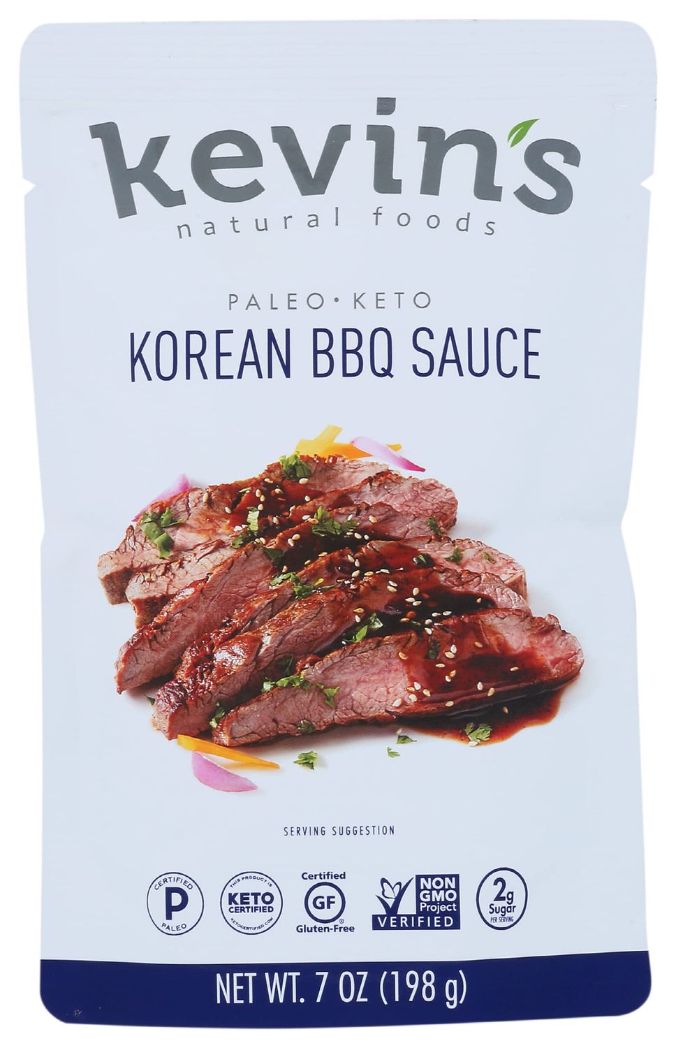 Kevin&#39;s Natural Foods Korean Barbeque Simmer Sauce, Keto and Paleo Friendly, Gluten Free, No Preservatives, Non GMO, 7 Ounce (Pack of 12)