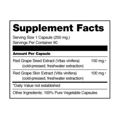 Seagate Products Grape Seed Extract Supplements 250mg, 90 Veg Capsules