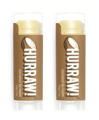 Hurraw! Coconut Lip Balm, 2 Pack: Organic, Certified Vegan, Cruelty and Gluten Free. Non-GMO, 100 Natural Ingredients. Bee, Shea, Soy and Palm Free. Made in USA
