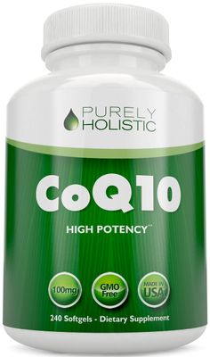 Purely Holistic CoQ10 100mg - 240 SoftGels - 8 Month Supply - Ubiquinone Coenzyme Q10 Supplement - with Organic Olive Oil - Soy Free Co Q 10 - Made in The USA