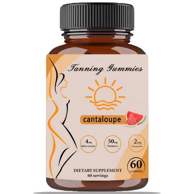 Tanning Gummies - Daily Gummies with Beta-Carotene &amp; Lycopene &amp; Astaxanthin, Natural Tanning Supplement for Skin Health &amp; Glow, Vegan, Non-GMO, 60 Count