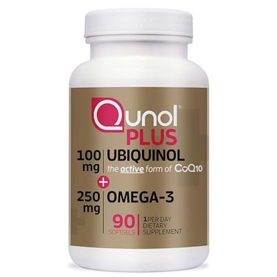 Qunol Plus Ubiquinol Omega-3, 100 mg 250 mg, 90 Softgels