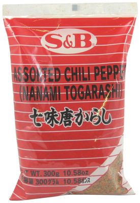 S and B Japanese 7 Flavours Seasoning Mix Shichimi Chili Pepper 300 g (Pack of 2)