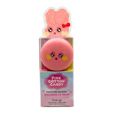 The Crme Shop Bubble Mates Macaron Lip Balm, Korean Lip Balm with Hyaluronic Acid and Murumuru Butter - Pink Cotton Candy