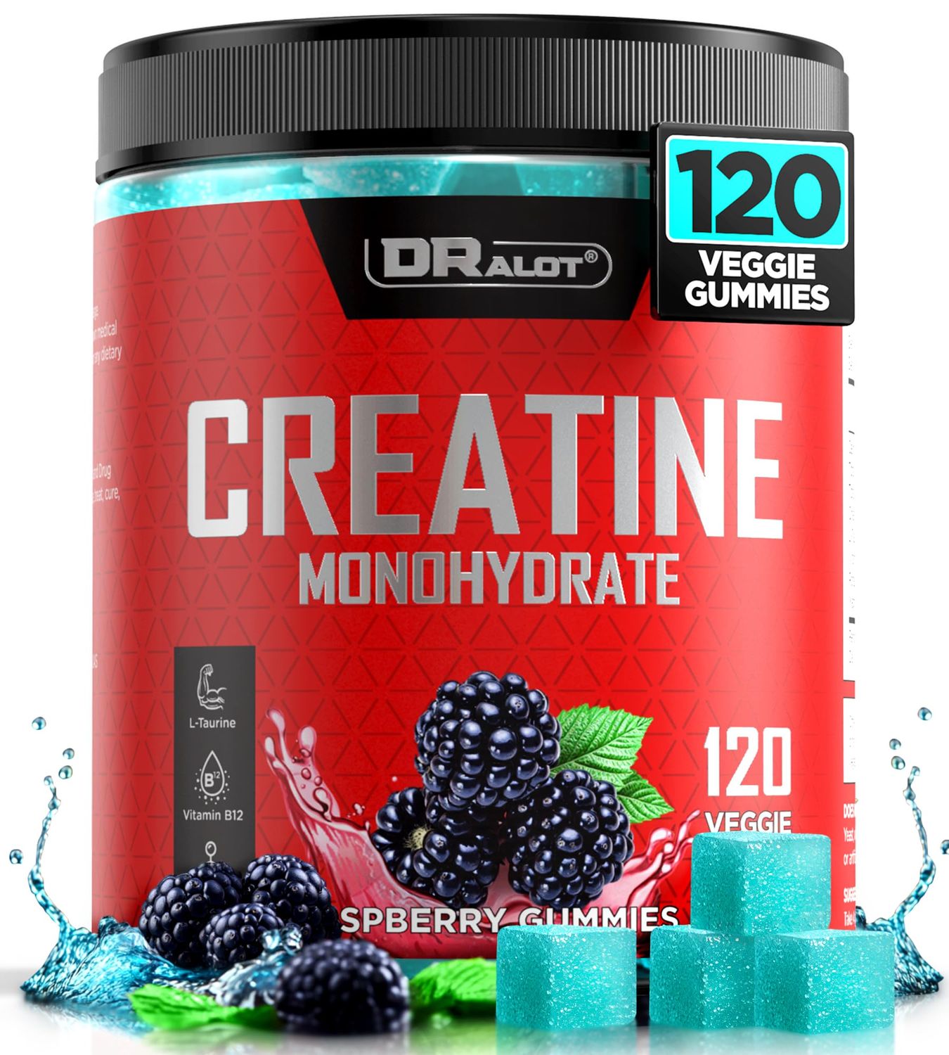 Dralot 99.99 Creatine Monohydrate Gummies More 15 Strength, 5X Energy &amp; Muscle Support Pre-Workout Complex Creatine for Women &amp; Men with 5000mg Creatine, L-Taurine, B12, Mg and K, 0 Sugar, Vegan