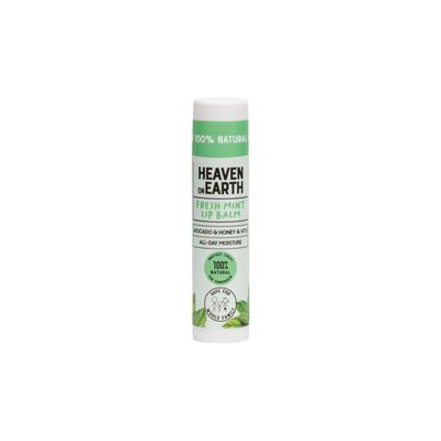 Heaven on Earth Fresh Mint Lip Balm - 100 Natural Organic Moisturizing Lip Balm with Shea Butter, Coconut Oil, and Vitamins for Kids and Adults, Hydrating, Eco-Friendly, 0.15 oz