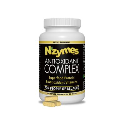 Nzymes Antioxidant Complex for People. Powerful Antioxidant Supplement, Vitamin C, Vitamin E, Vitamin A, Selenium, Live Sprouted Enzymes. 180 Count - Made in The USA