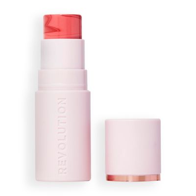 Revolution, Skin Silk Marble Blush Stick, Buildable Color for Cheek, Eye, &amp; Lip, Cream-to-Powder Formula, Vegan &amp; Cruelty-Free, Rosy Cheeks, 0.15 oz
