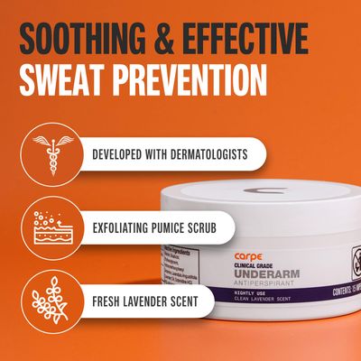 Carpe Clinical Grade Underarm Wipes - New, Unrivaled Antiperspirant Wipes For Armpit Sweat Prevention. Combat Sweat, Block Excessive Sweating, & Help Control Hyperhidrosis.15 Anti Sweat Wipes.