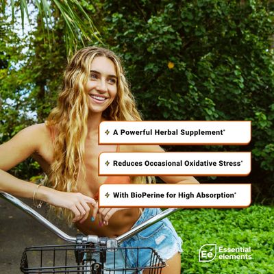 Essential Elements Turmeric Curcumin - Joint, Heart &amp; Brain Support - with Bioperine for Increased Absorption 1950 mg - 90 Capsules