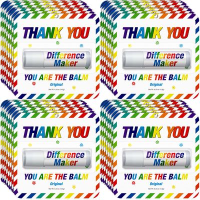 30 Pack Back to School Appreciation Gifts Employee Teacher Lip Balms Bulk Staff Team Thank You Gifts Volunteer Appreciation Summer Party Favor for Women Men Coworker Club You&#39;re the Balm(Rainbow)