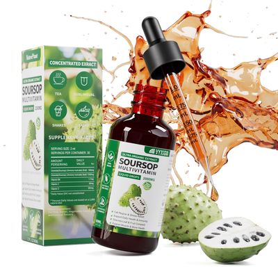 Soursop Bitters Liquid, Graviola Liquid Drops Supplement with Vitamin B6, C, D3, Pure Soursop Multivitamin for Overall Health-Enhancing | Vegan, Non-GMO | 2 Fl Oz