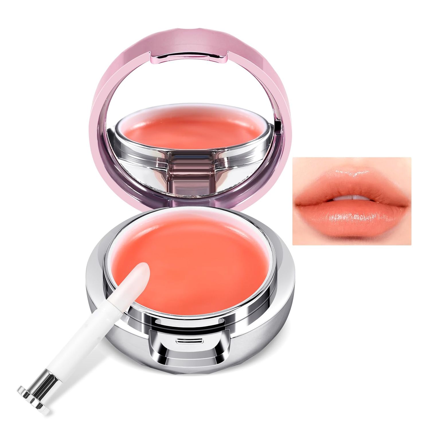Boobeen Moisturising Lip Mask, Day and Night Care Lip Balm, Lighten Lip Lines Hydrate, Lip Care with Lip Mirror and Lip Brush, Create Hydrated Lips