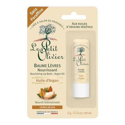 Le Petit Olivier Nourishing Lip Balm Stick - Enriched with Argan Oil - Softens and Smooths Dry Lips - Made with Natural Vegetable Oils - 0.14 oz