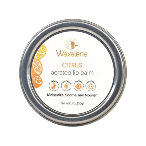 Waxelene Citrus Aerated Lip Balm Tin, Best Lip Balm Ever Organic Multipurpose Ointment Baby Eczema Dry Sensitive Skin Chapped Lips Face Moisturizer