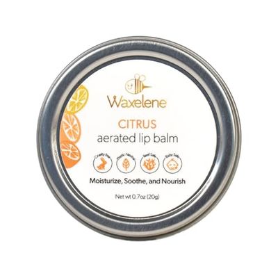 Waxelene Citrus Aerated Lip Balm Tin, Best Lip Balm Ever Organic Multipurpose Ointment Baby Eczema Dry Sensitive Skin Chapped Lips Face Moisturizer
