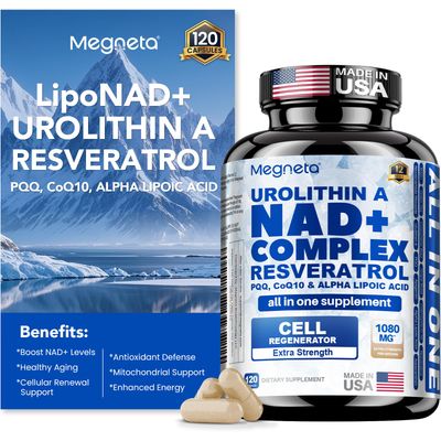 Liposomal NAD Supplement 1080mg, NAD Resveratrol Urolithin A Complex Supplements 120 Capsule With PQQ, CoQ10, Alpha Lipoic for Men&amp; Women, Cellular Support, Anti-Aging, Antioxidant and Energy Booster