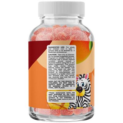 Kids Lutein Gummies - Mango Flavored Potent Lutein and Zeaxanthin Supplements for Eye Health - Eye Vitamins for Blue Light Protection, Dryness, Strain Support & Visual Sharpness - 60 Count