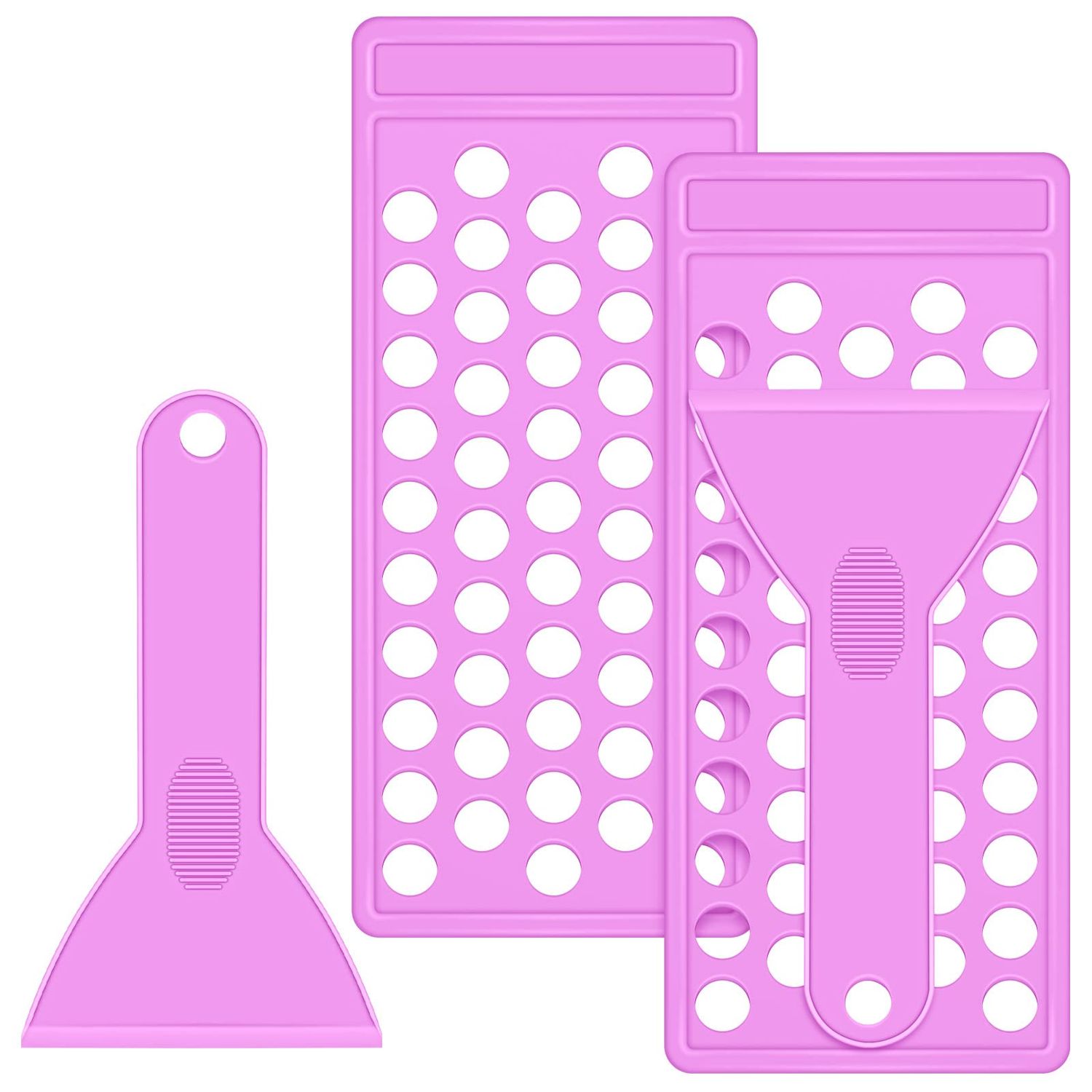 2 Sets Lip Balm Filling Tray and Spatula Set Portable Lipstick Holder Containers Lip Gloss Making Kit Capsule Lipstick Filler (Purple)