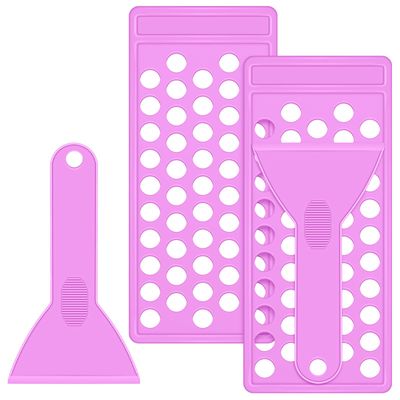 2 Sets Lip Balm Filling Tray and Spatula Set Portable Lipstick Holder Containers Lip Gloss Making Kit Capsule Lipstick Filler (Purple)