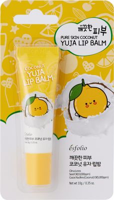 Esfolio Pure Skin Coconut Yuja Lip Balm - Hydrating &amp; Nourishing Lip Care with Coconut Oil &amp; Yuja Seed Oil - Moisturizes &amp; Softens Dry Lips