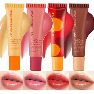 4 Color Lip Butter Balm, Moisturizing Squeeze Lip Mask and Lip Balm for Instant Moisture, Shine and Hydration For A Sheer Tint Of Color
