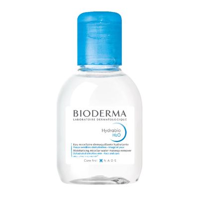 Bioderma Hydrabio H2O Micellar Water, Travel Size, Cleansing and Makeup Removing Gentle Face Cleanser for Dehydrated Sensitive Skin, 3.3 Fl oz