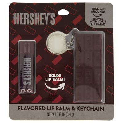 Taste Beauty Hersheys Milk Chocolate-Flavored Lip Balm and Keychain Holder, 2-Piece Set