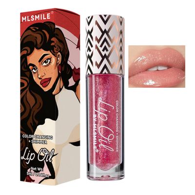 AKARY Color Changing Moisturizing Lip Glow Oil Plumping Shimming Glow Lipstick, Hydrating Lip Gloss Tinted Lip Balm Lip Care, Long Lasting Plumper Moisturizer Lip Oil Makeup Gift for Women, 02