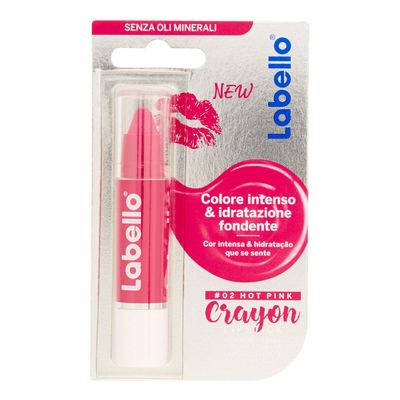 Labello Crayon Lipstick Color n2 Hot Pink 5.5 ml, 0.1 Fl Oz made in Italy italian import