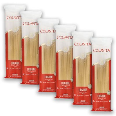 Colavita Linguine: Authentic Italian Texture - Your Go-To Pasta Choice - 1Lb (Pack of 6)