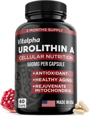 Anti-Aging Urolithin A Supplement - Pure &amp; Powerful Antioxidant Protection Mitochondrial Supplements - Natural Energy Boost - Mitochondrial Health &amp; Cell Repair Support for Men &amp; Women - 60 Caps